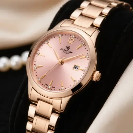 香檳金腕錶帶手錶